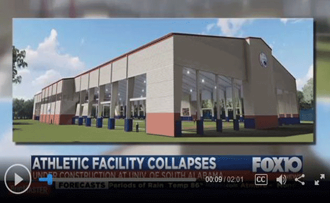 Was weather a factor in USA practice facility collapse?